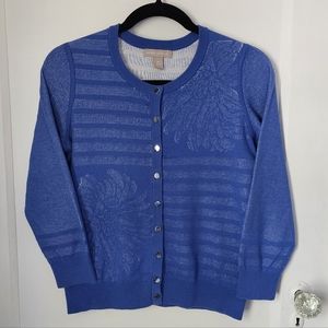 Banana Republic Stripe Floral Cardigan